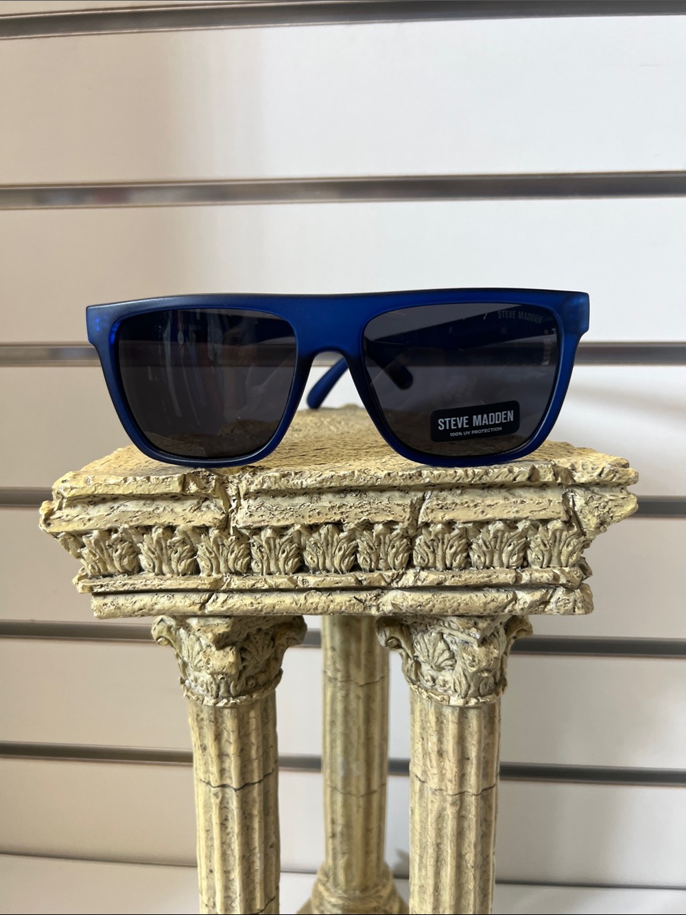 Steve Madden Men's Matte Royal Blue Square Sunglasses